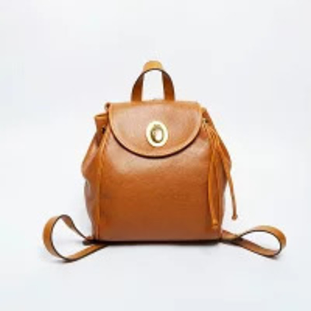 Christian Dior Embossed Leather Backpack Daypack Brown